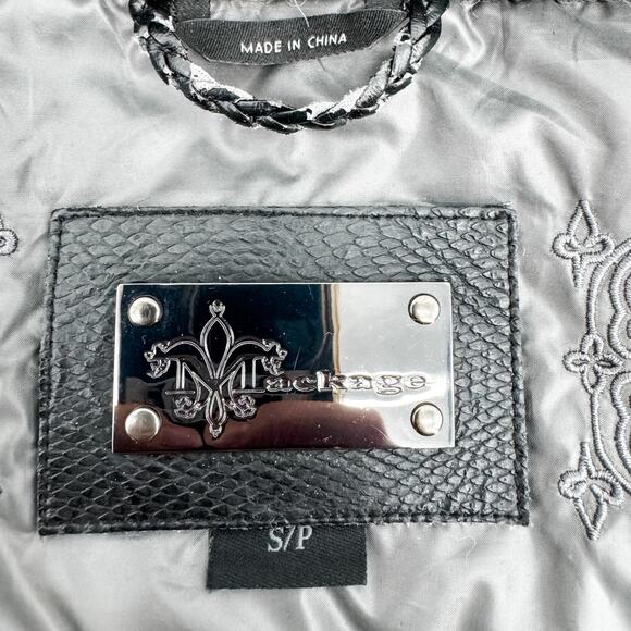 Mackage Puffer Gray Sz Small Coat Jacket Down Knit Best Wrap Grey Winter - Picture 4 of 14